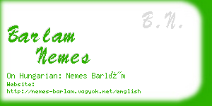 barlam nemes business card